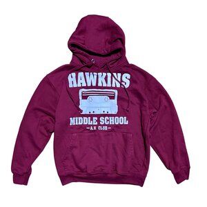 Hawkins Middle School A.V. Club Stranger Things Hoodie, Men's Small
